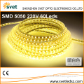 Waterproof Outdoor Led Flexible Strip Light 220V SMD 5050 60 Leds/M Warm White 8mm PCB Copper Wire